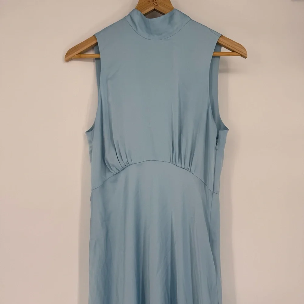 Favorite Daughter The Whisk Me Away Satin Dress High neck bow tie 6 - Picture 14 of 15